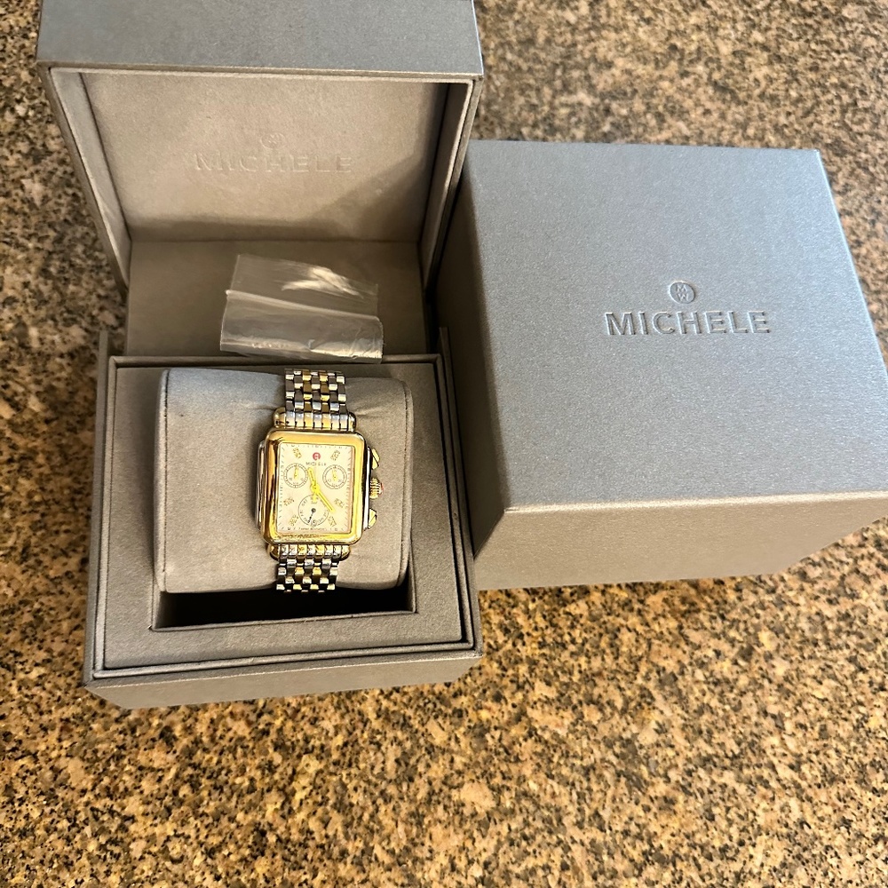 Michele Dec Diamond Two-Tone watch